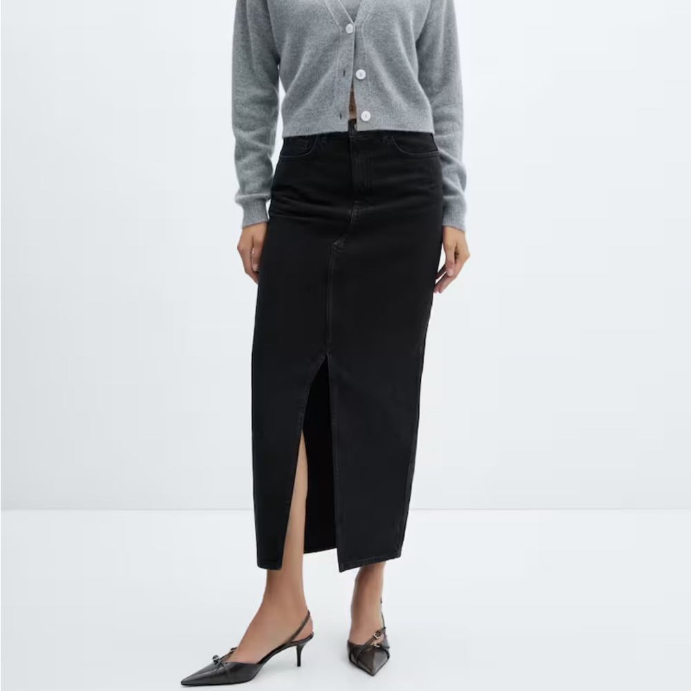 Mango long denim skirt